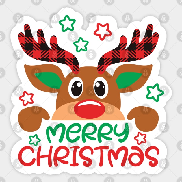 Oh deer Merry christmas Sticker by MZeeDesigns